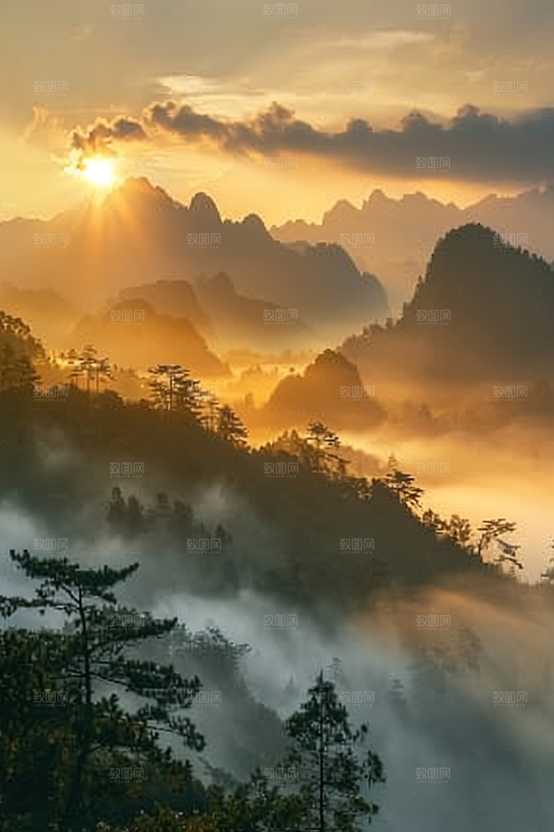 落日风光余晖景色素材
