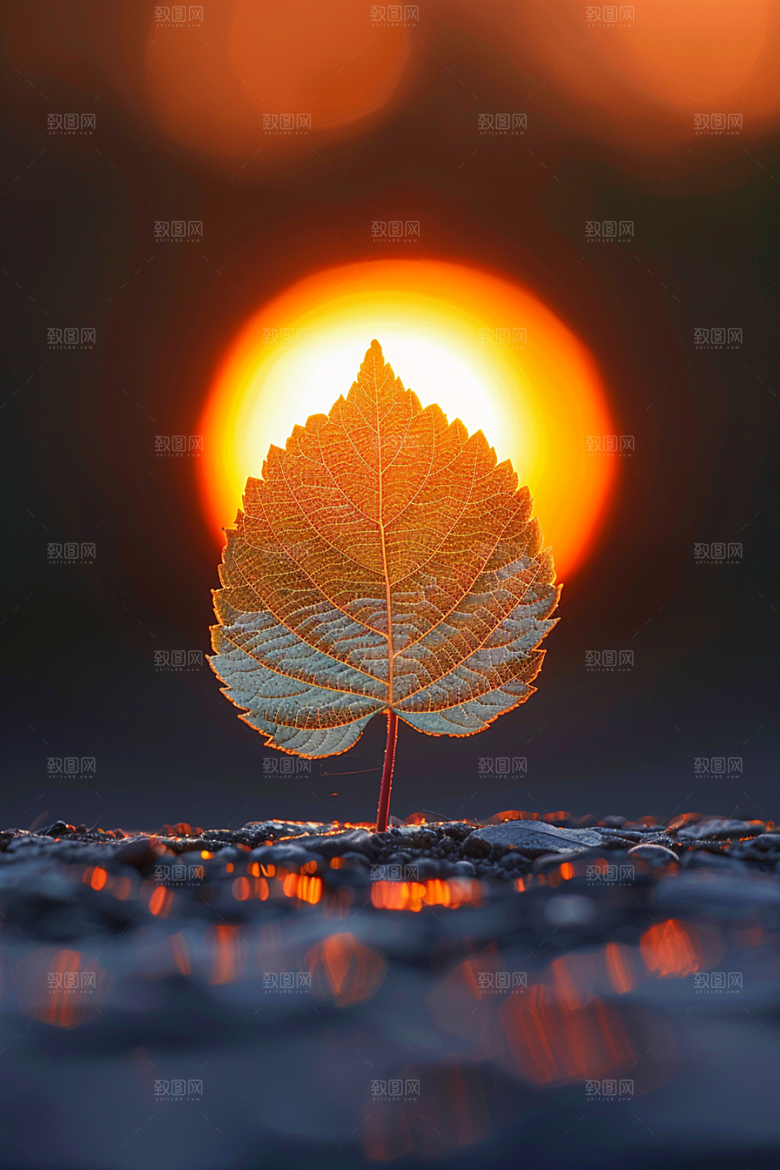 落日风光夕阳余晖素材