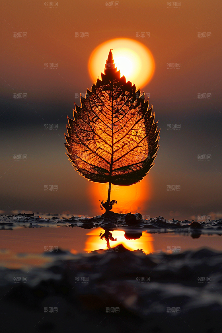落日风光余晖风景素材