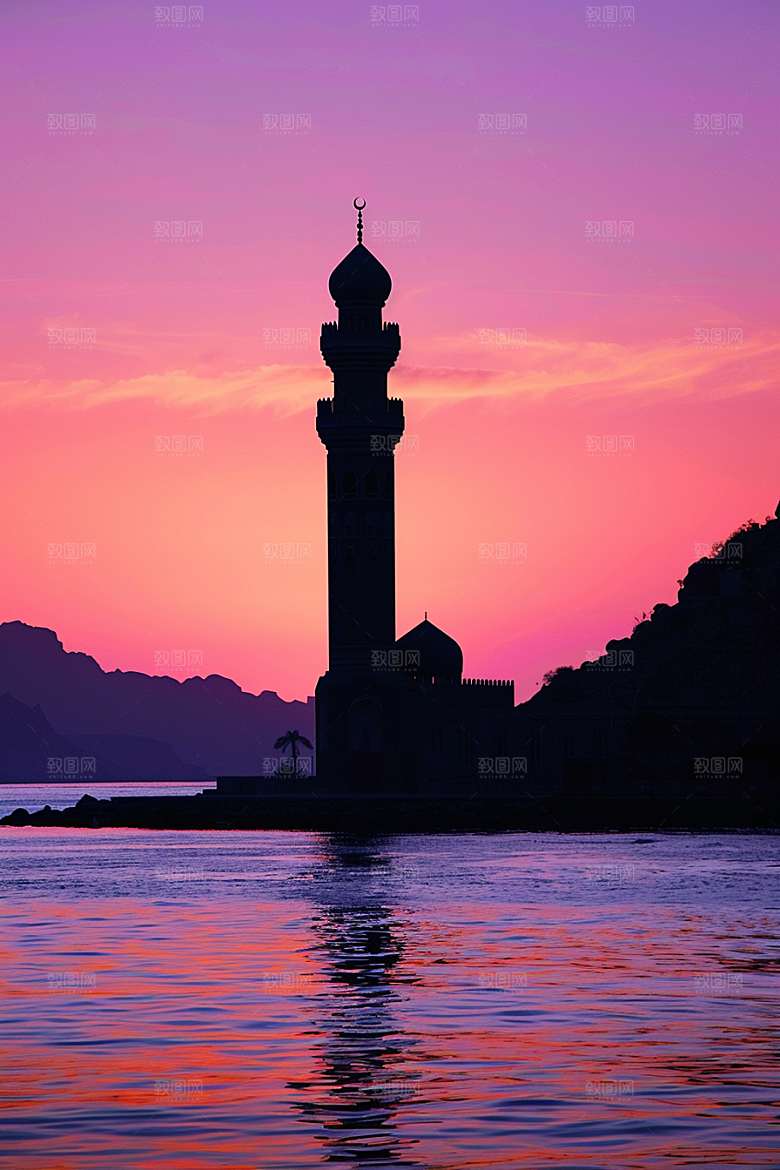 落日风光夕阳余晖素材