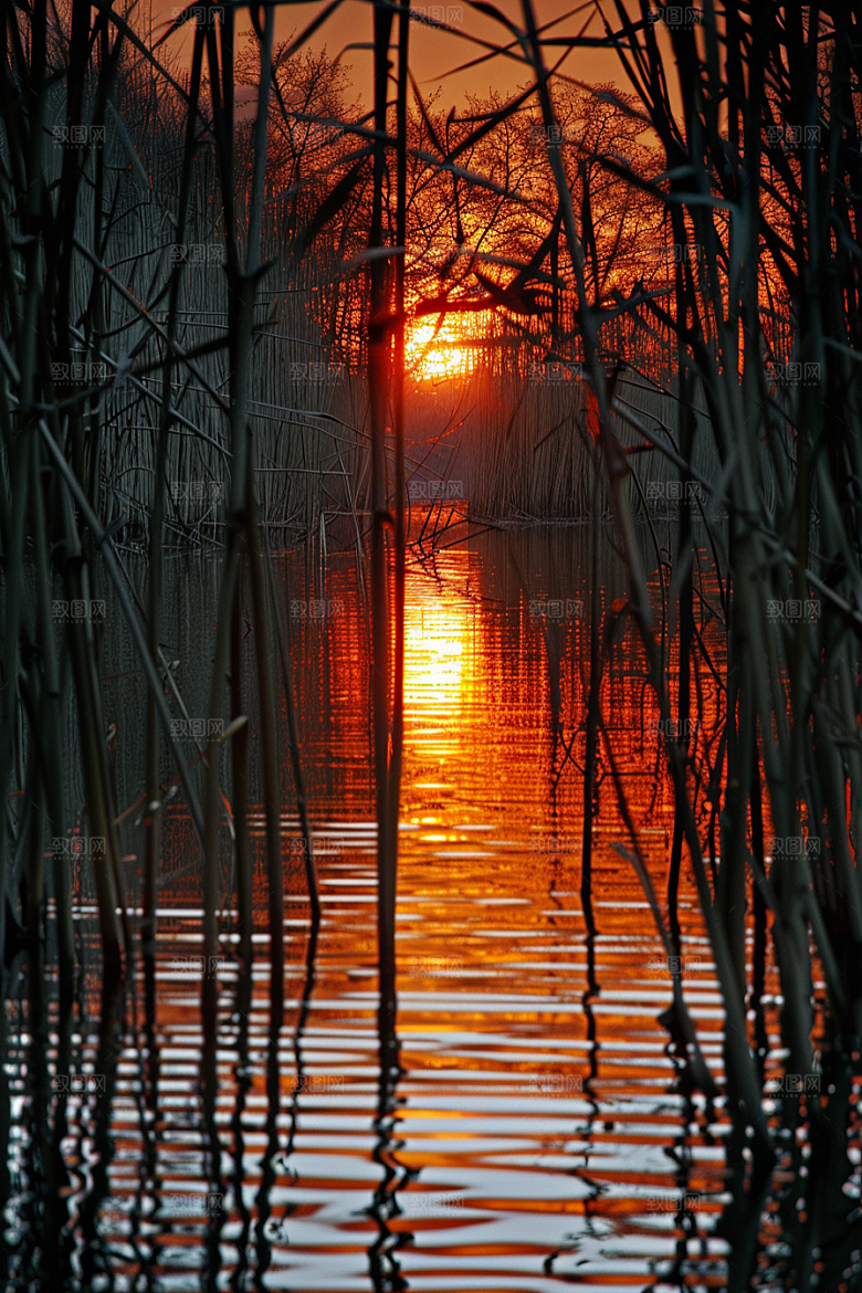 落日风光夕阳傍晚素材