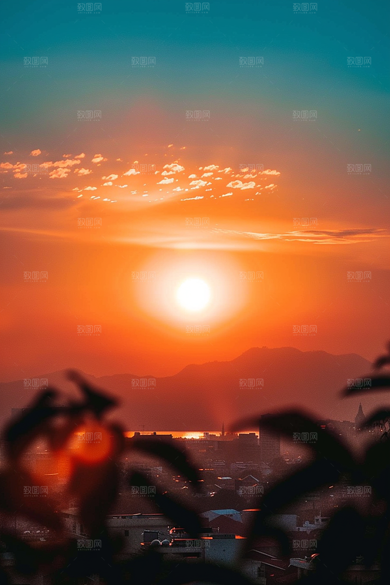 落日风光夕阳傍晚素材