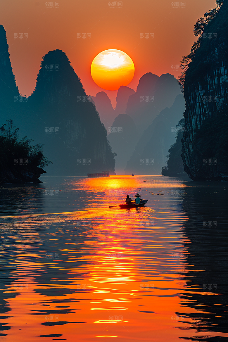 落日风光夕阳风景素材
