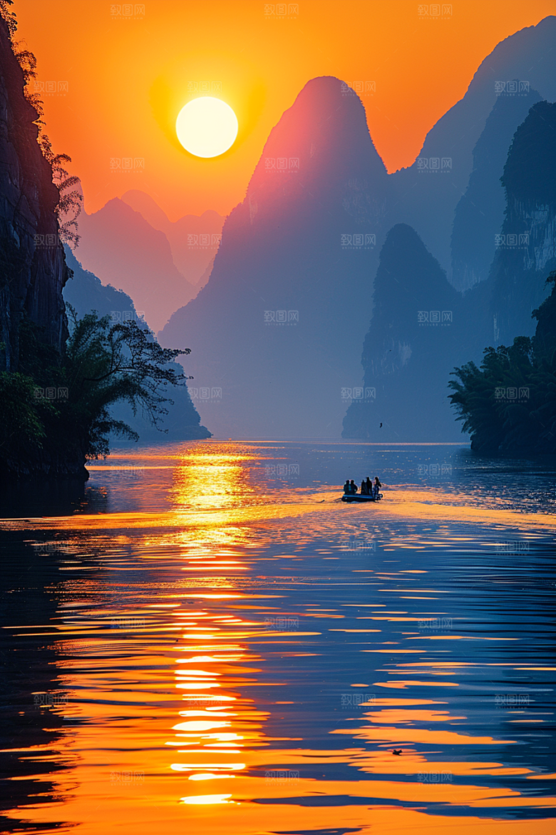 落日风光风景美景素材