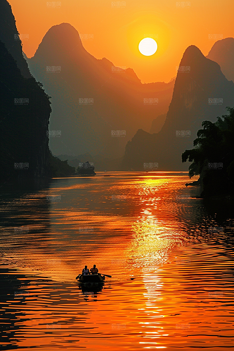 落日风光夕阳户外素材