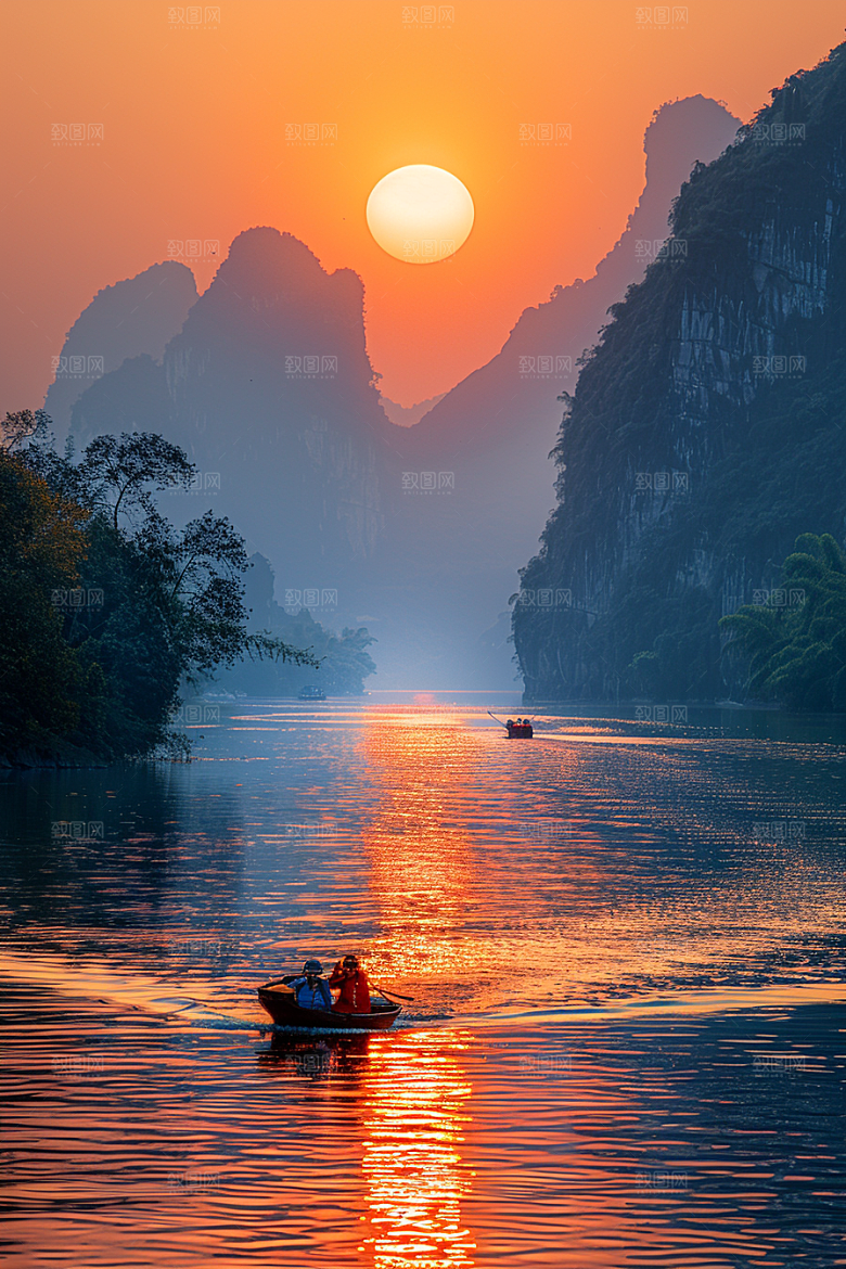 落日风光风景余晖素材