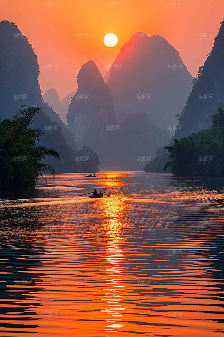 落日风光景色余晖素材