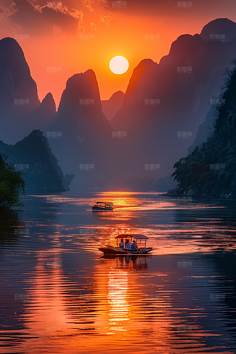 落日风光风景美景素材