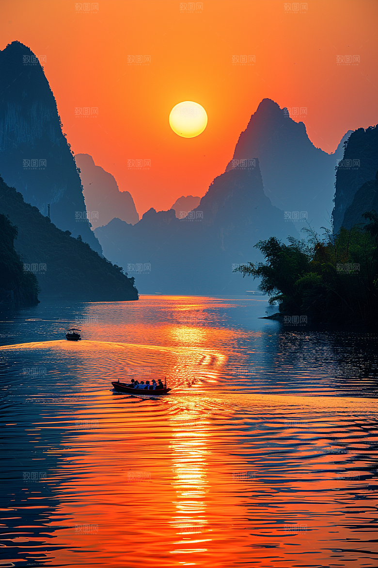 落日风光夕阳风景素材