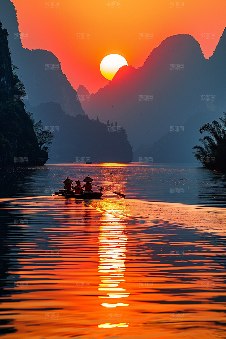 落日风光美景风景素材