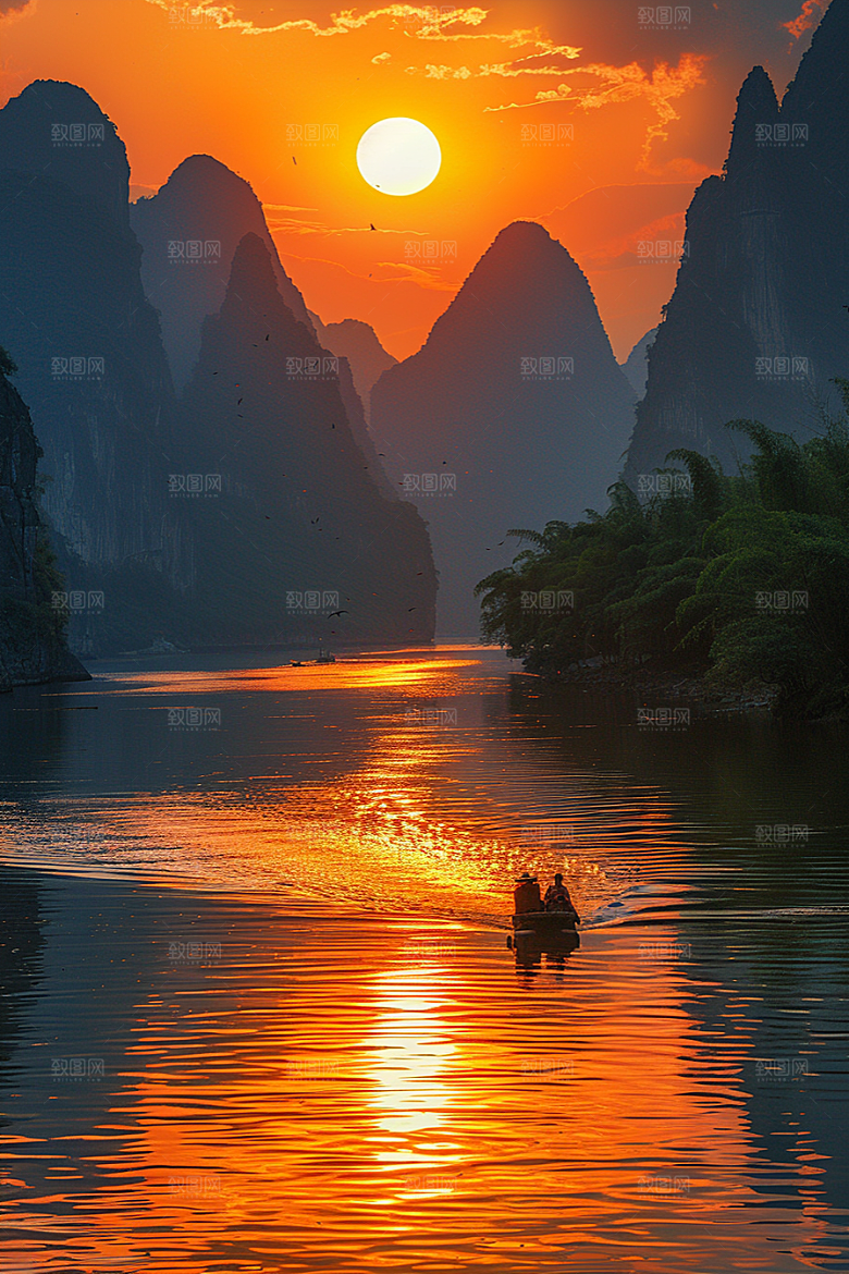 落日风光夕阳高清素材