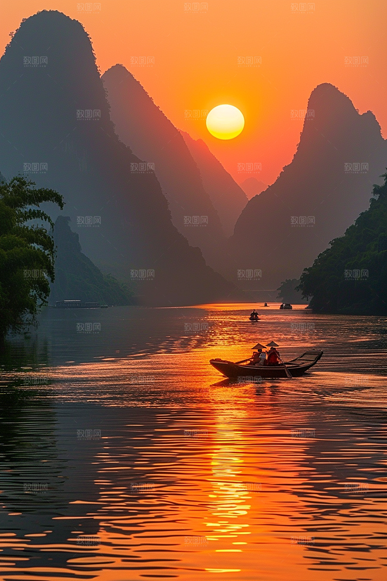 落日风光高清夕阳素材