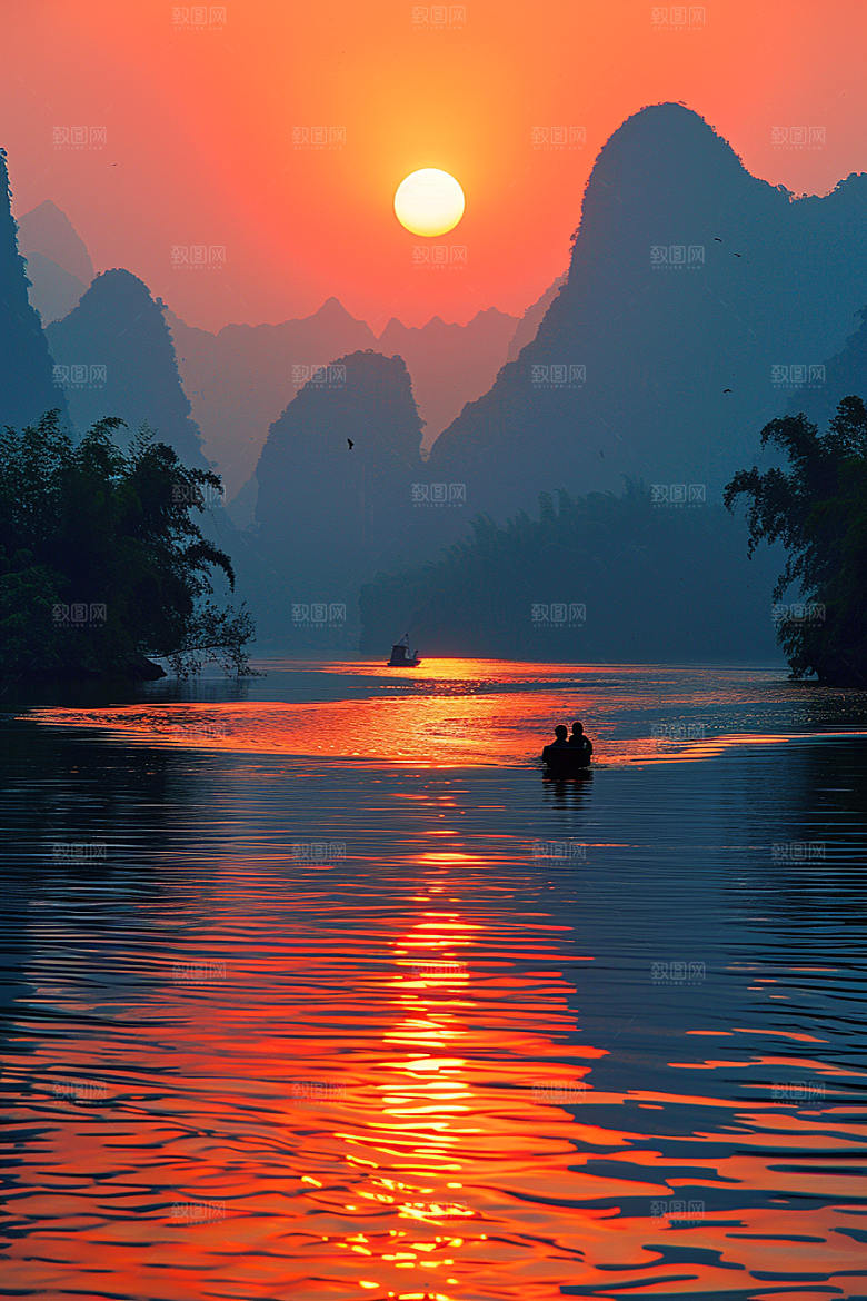 落日风光风景高清素材