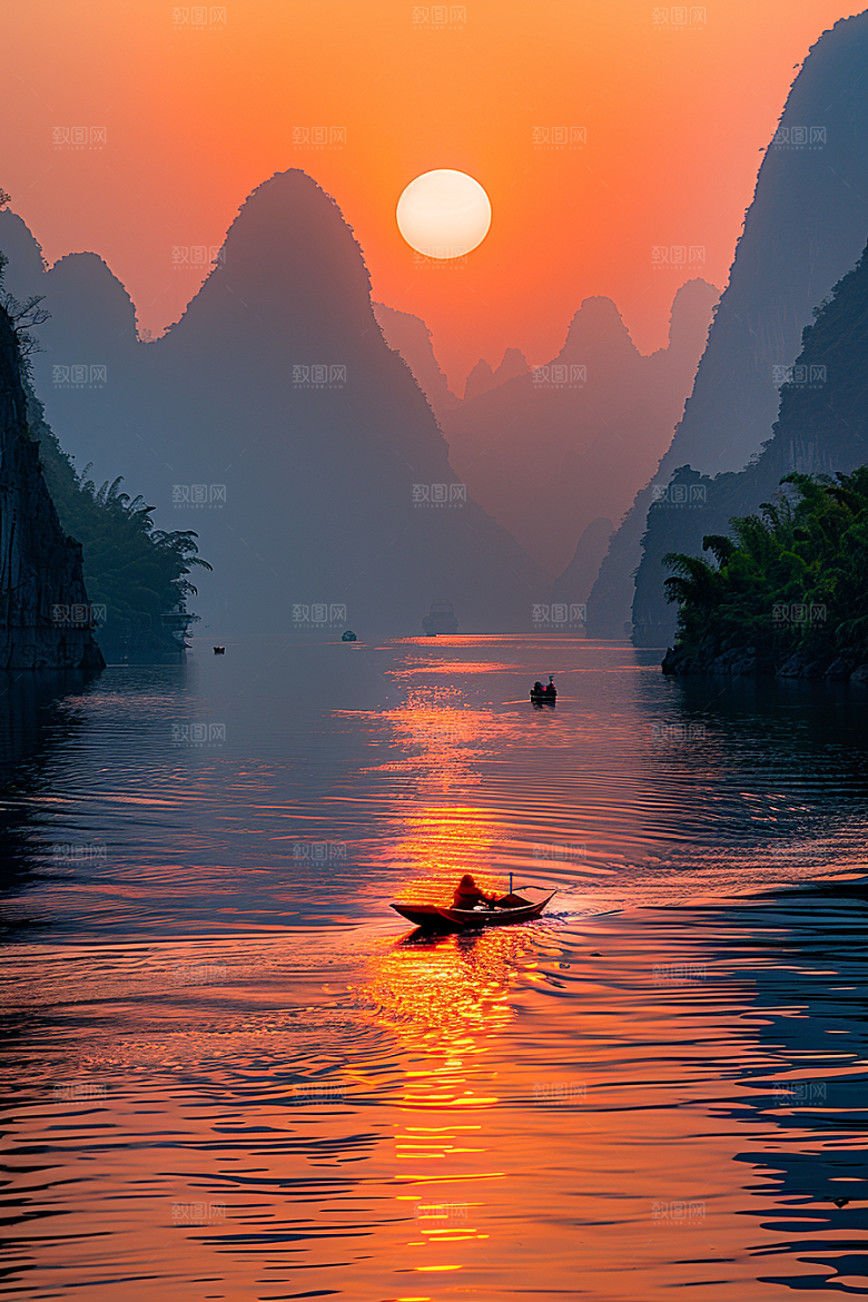 落日风光美景余晖素材