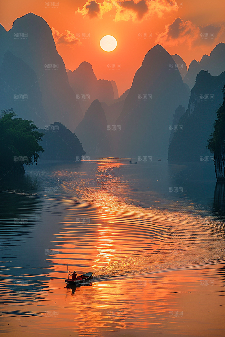 落日风光高清景色素材