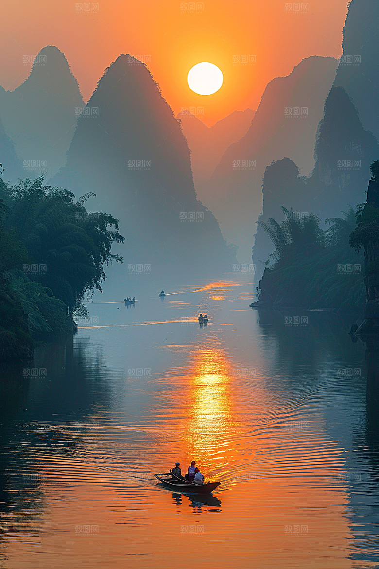 落日风光美景夕阳素材