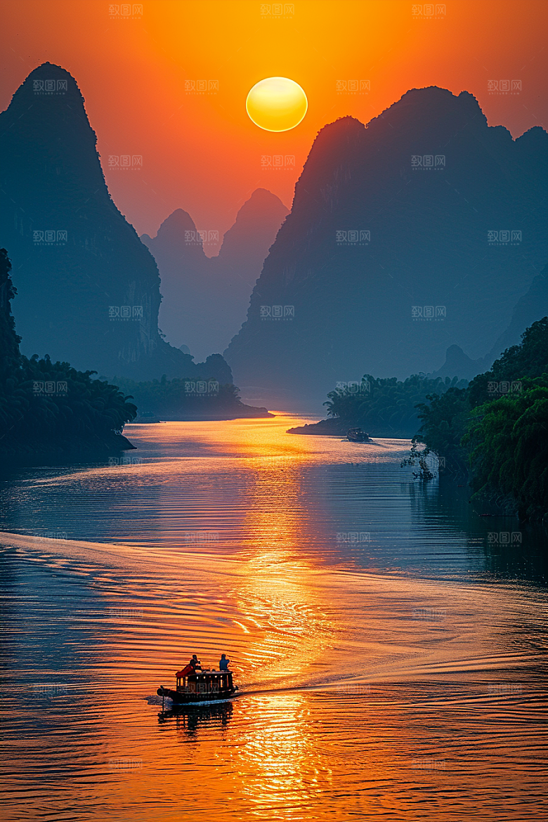 落日风光美景高清素材