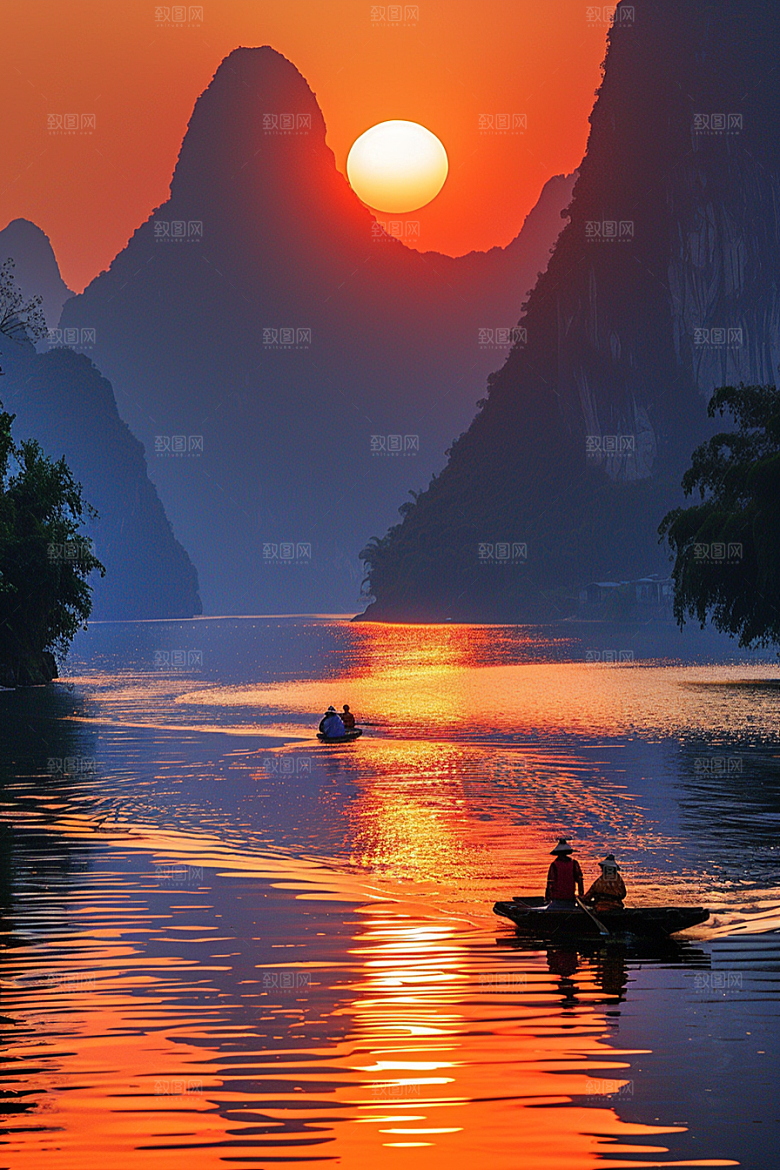 落日风光夕阳美景素材