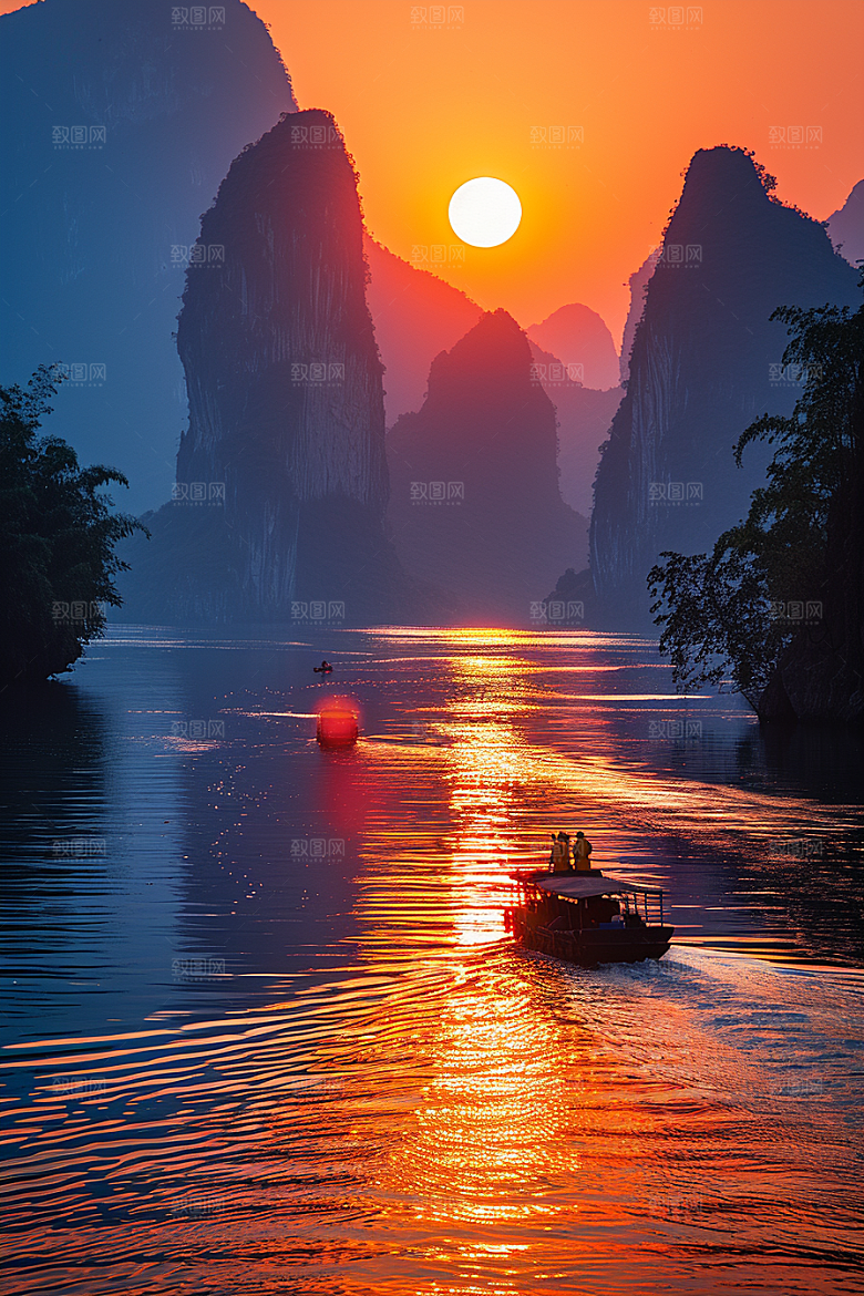 落日风光美景风景素材