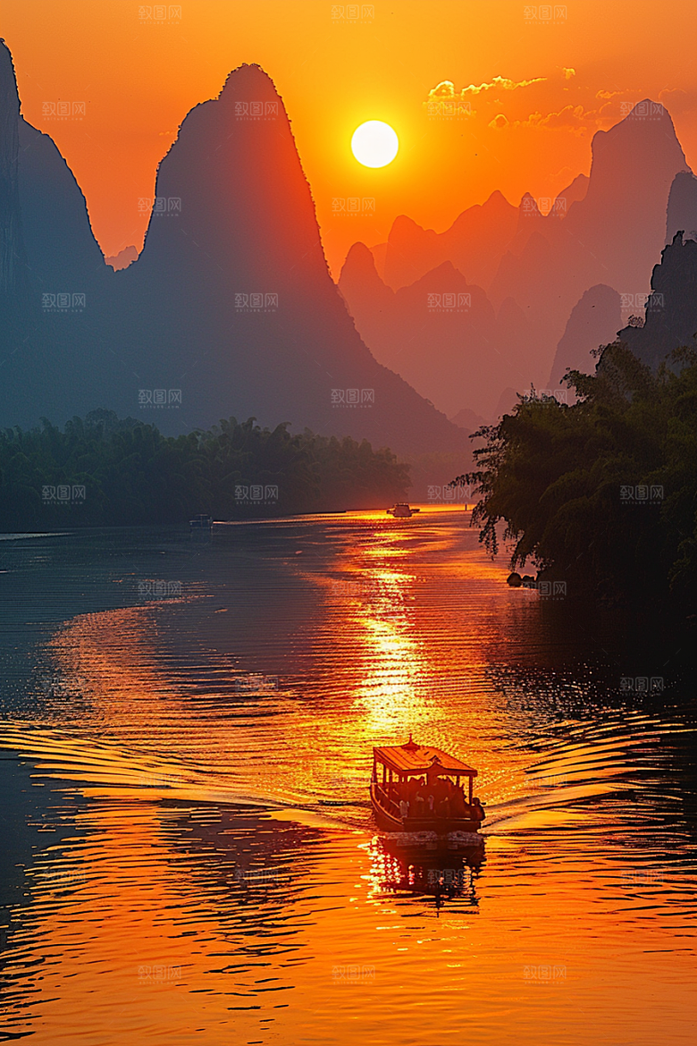 落日风光自然夕阳素材
