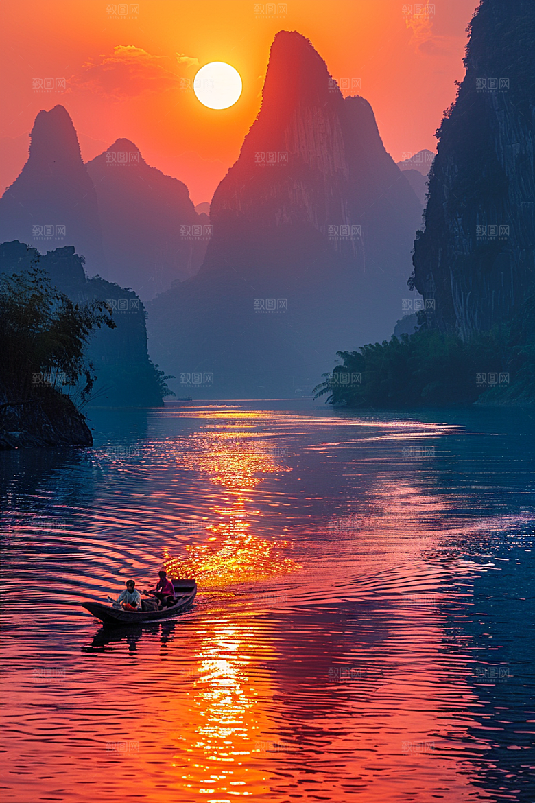 落日风光美景晚霞素材