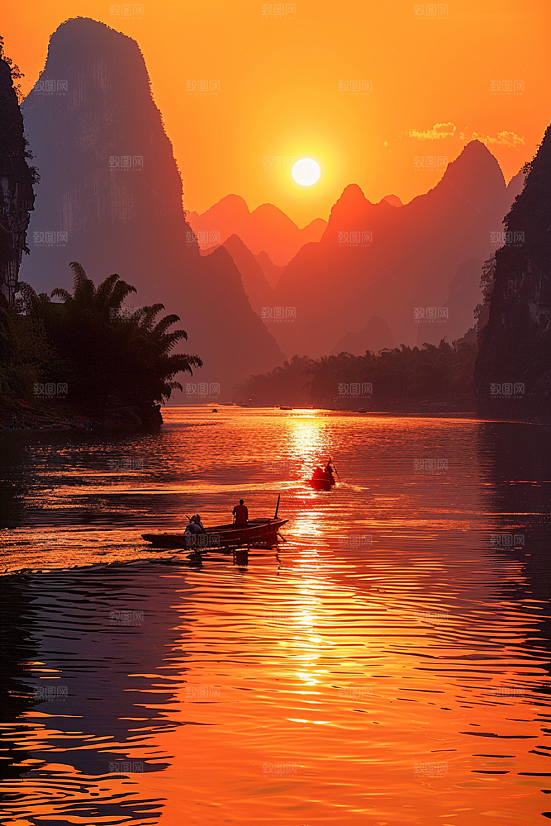 落日风光景色余晖素材