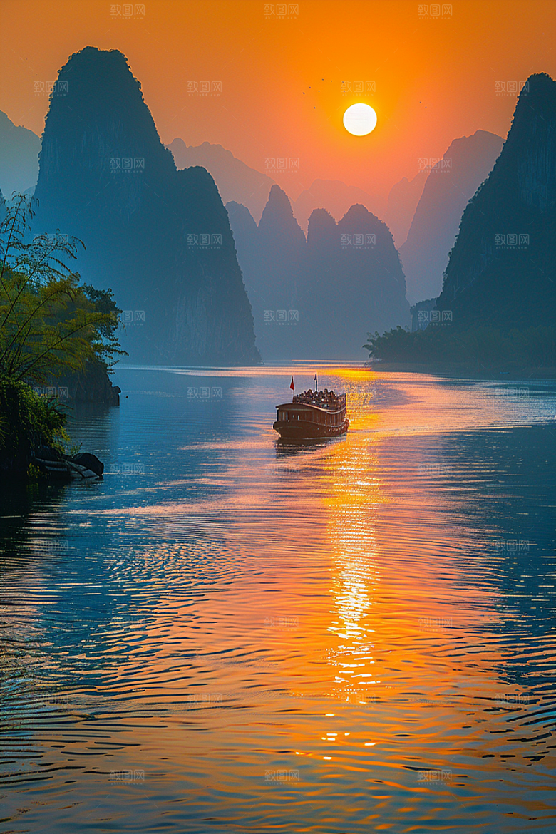 落日风光美景晚霞素材