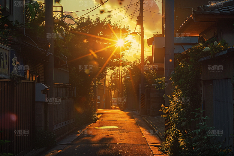 落日风光余晖自然素材