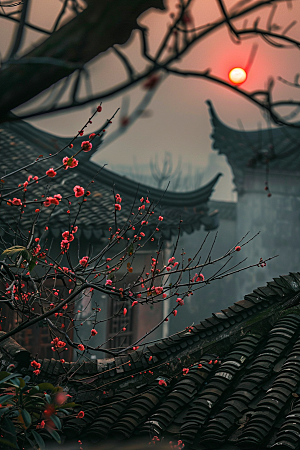 落日风光傍晚景色素材