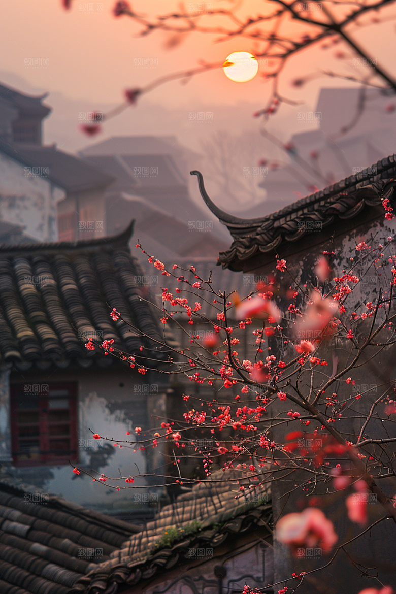 落日风光余晖高清素材