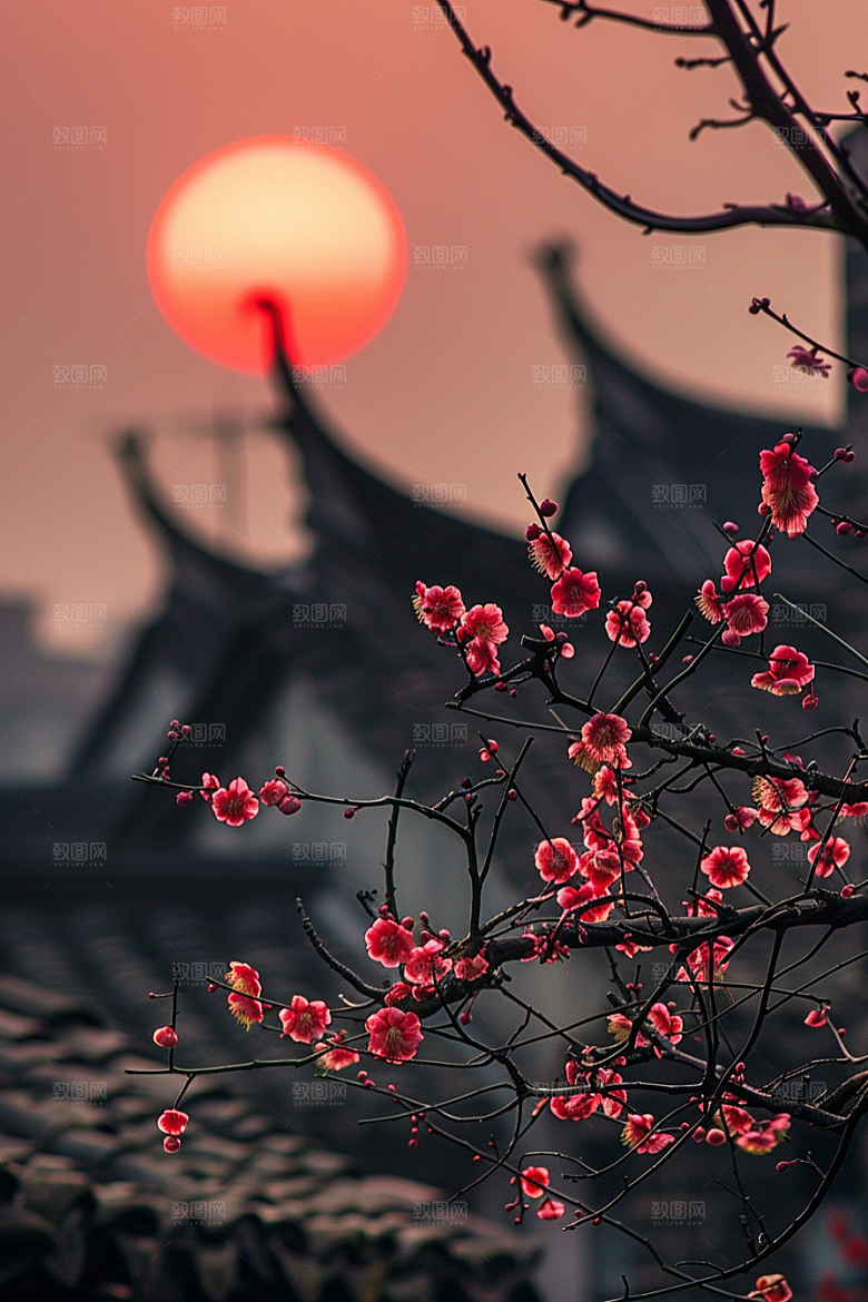 落日风光傍晚美景素材