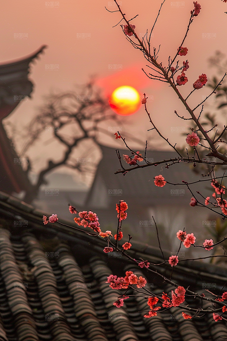 落日风光傍晚美景素材