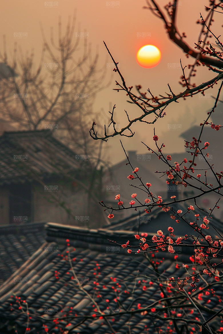 落日风光景色傍晚素材