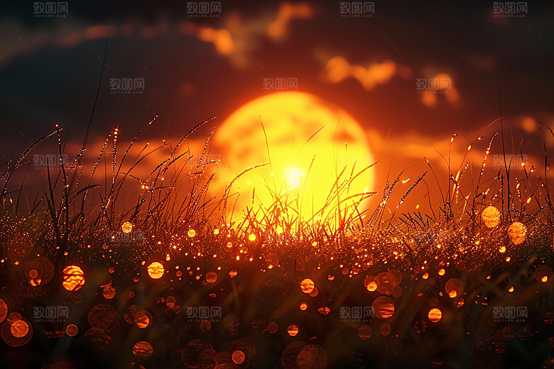 落日风光户外景色素材