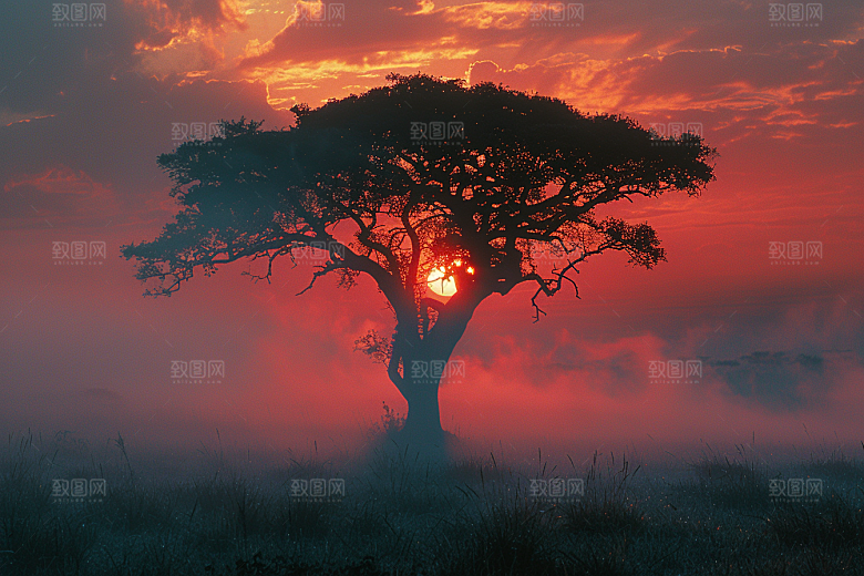 落日风光夕阳傍晚素材