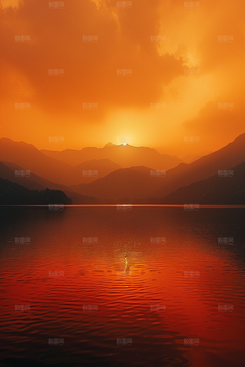 落日风光风景景色素材