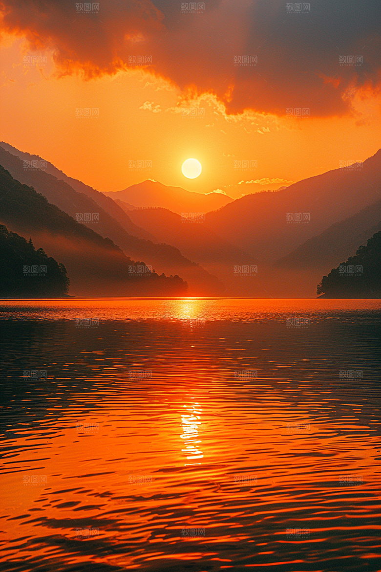 落日风光夕阳高清素材
