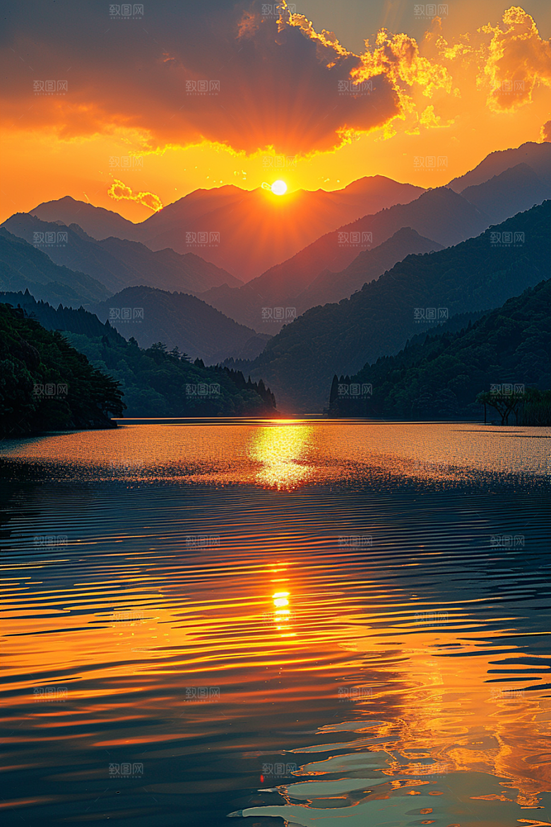 落日风光户外余晖素材