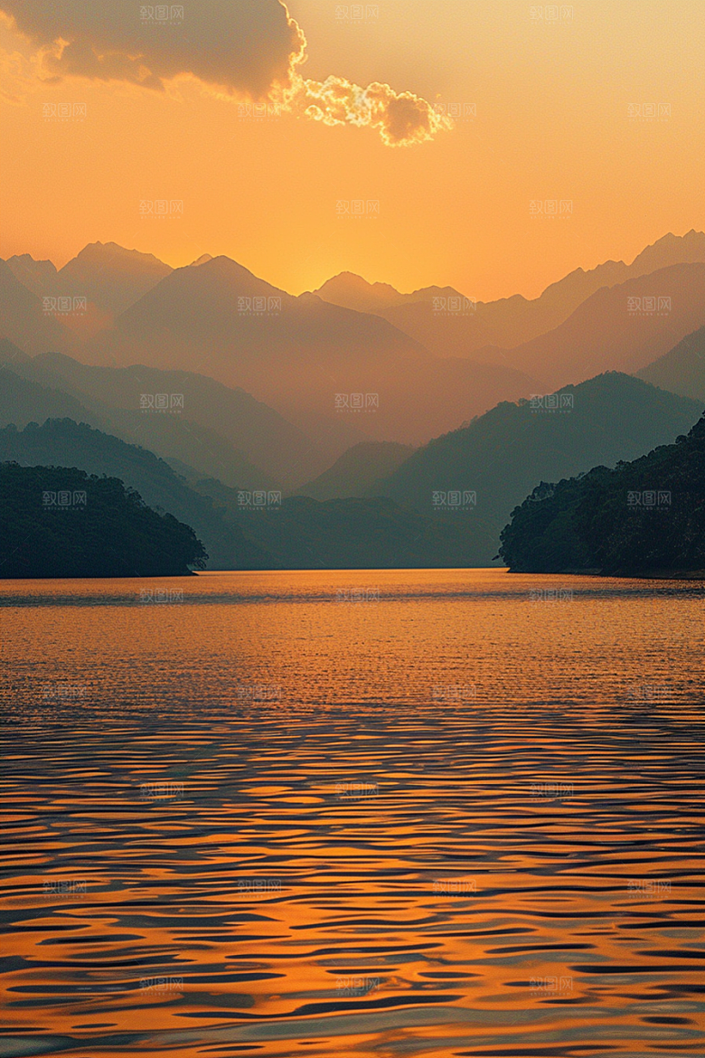 落日风光风景傍晚素材