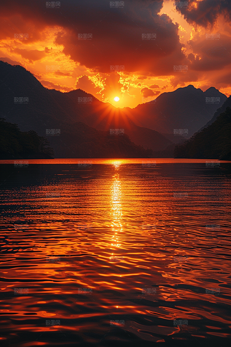 落日风光户外风景素材