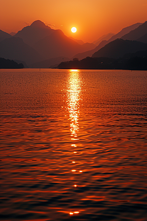 落日风光户外景色素材