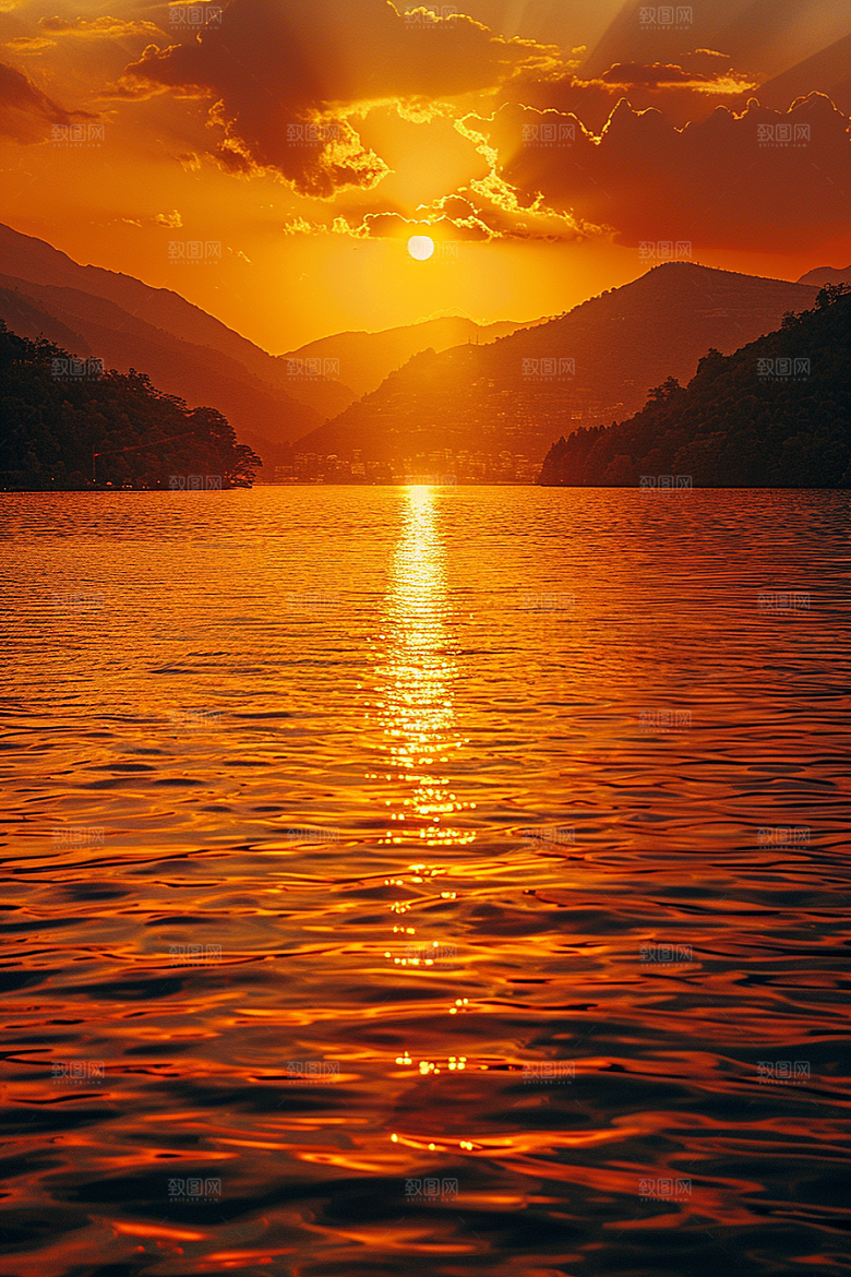 落日风光夕阳风景素材