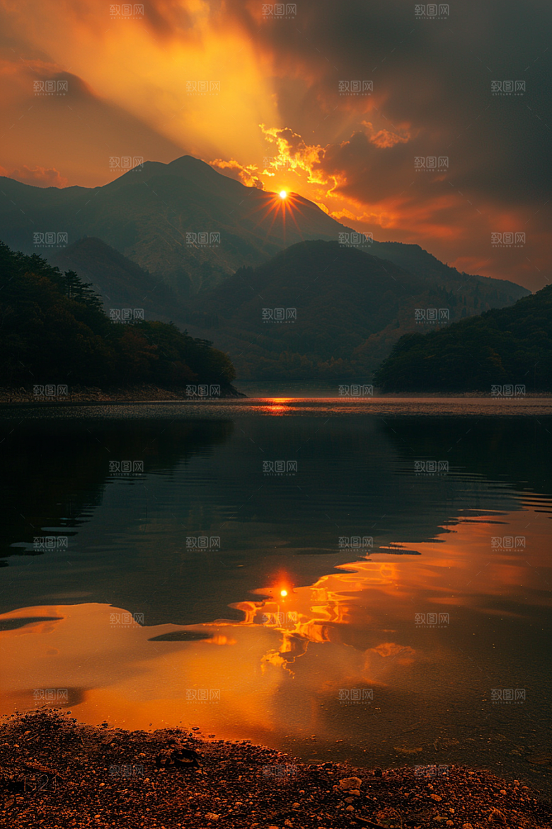 落日风光景色美景素材