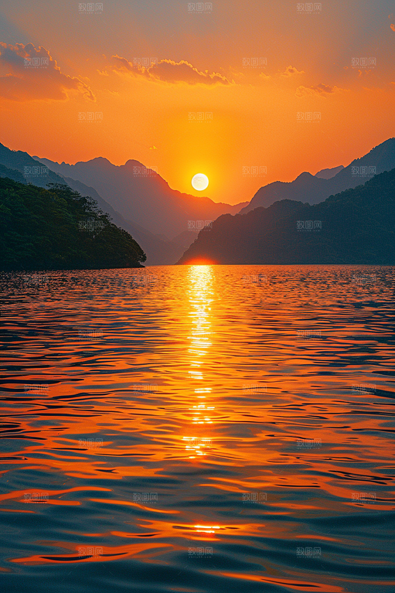 落日风光余晖自然素材
