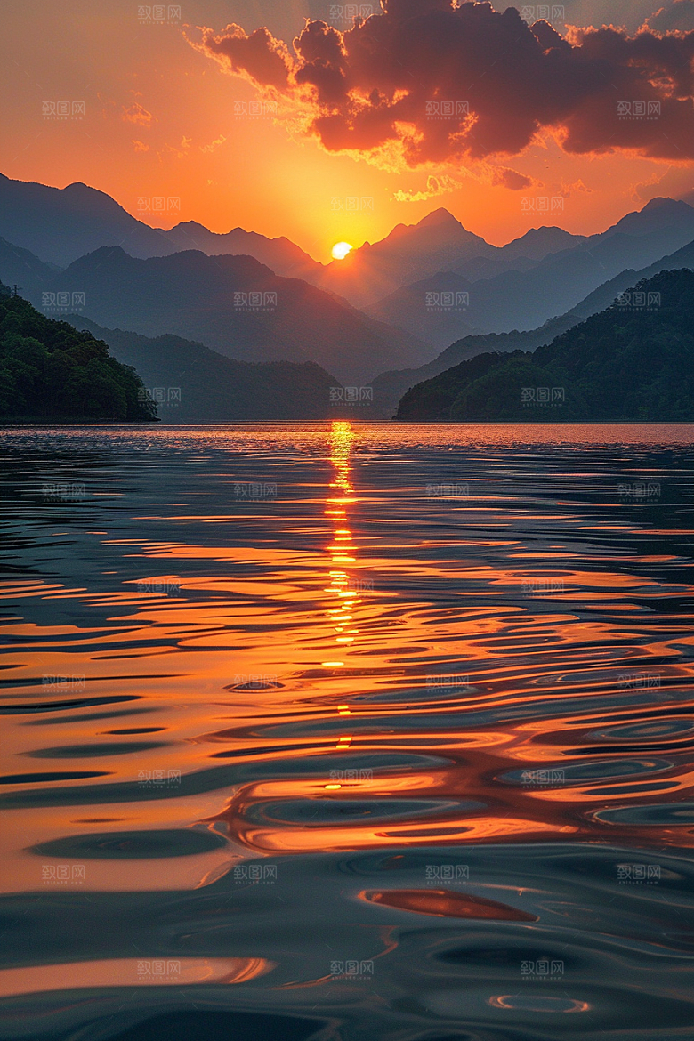 落日风光夕阳晚霞素材