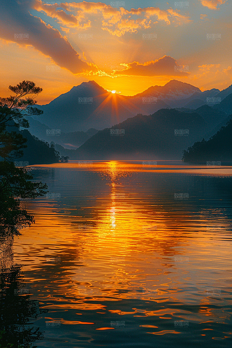 落日风光夕阳景色素材