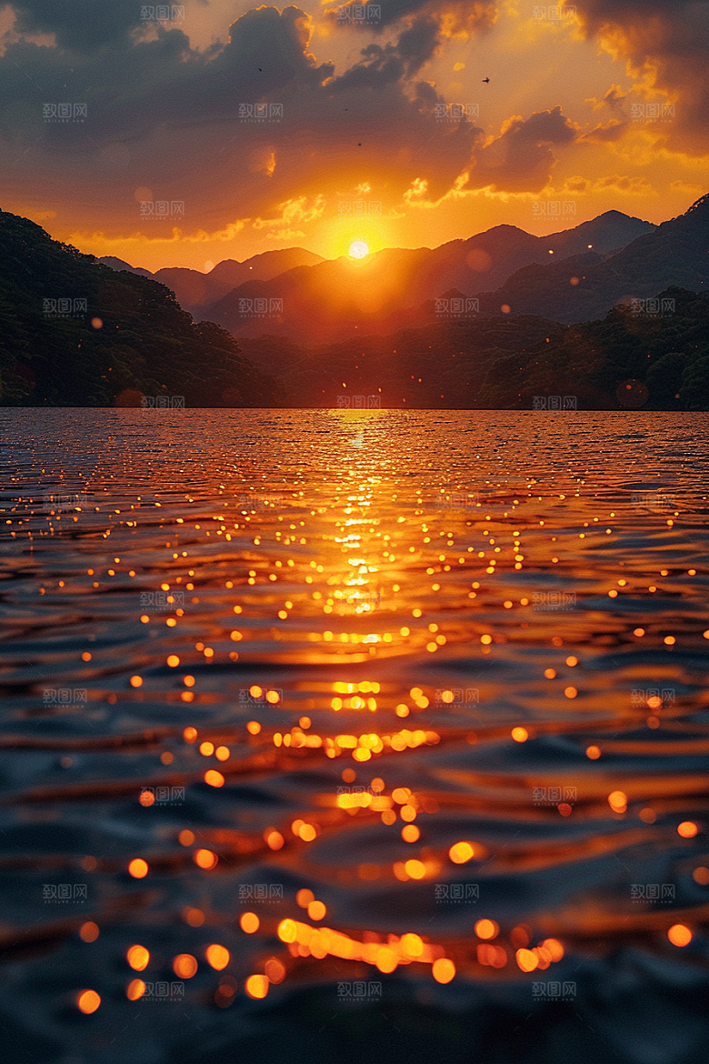 落日风光自然美景素材