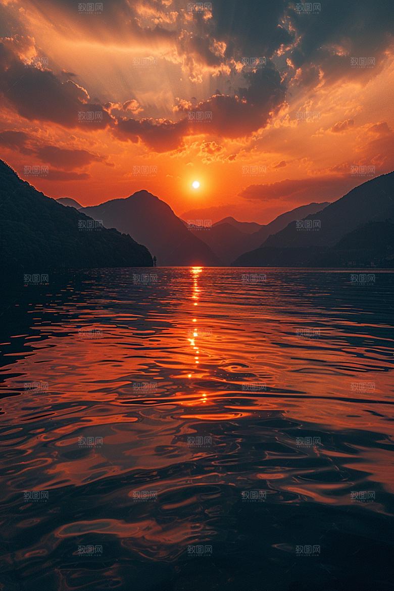落日风光风景高清素材