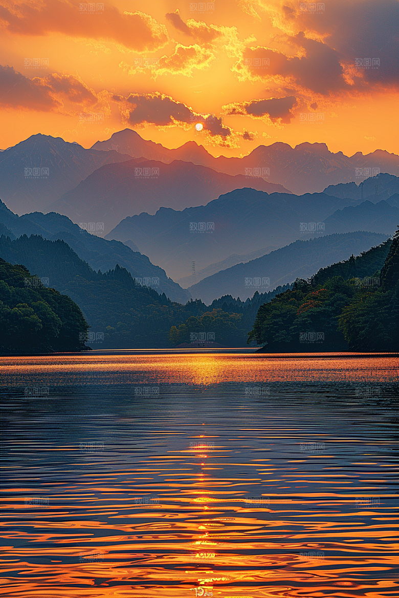 落日风光晚霞景色素材