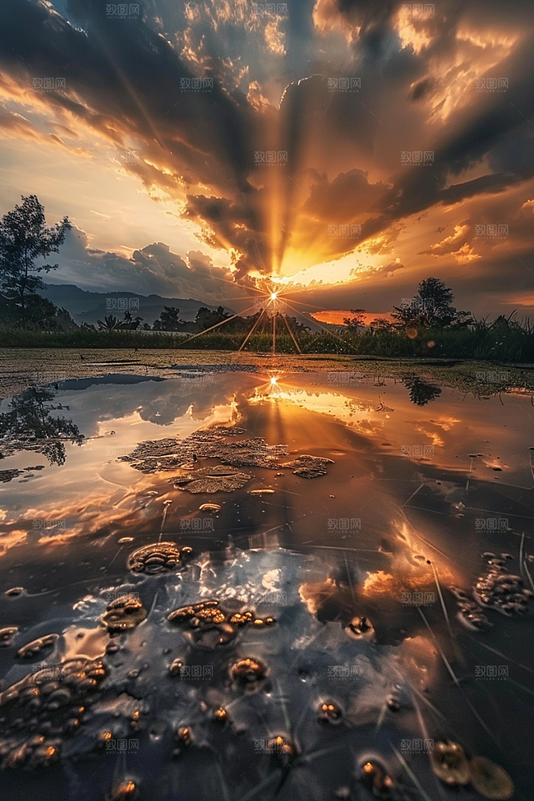 落日风光夕阳户外素材